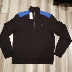 MICHAEL KORS BLACK/BLUE HALF ZIP NWT